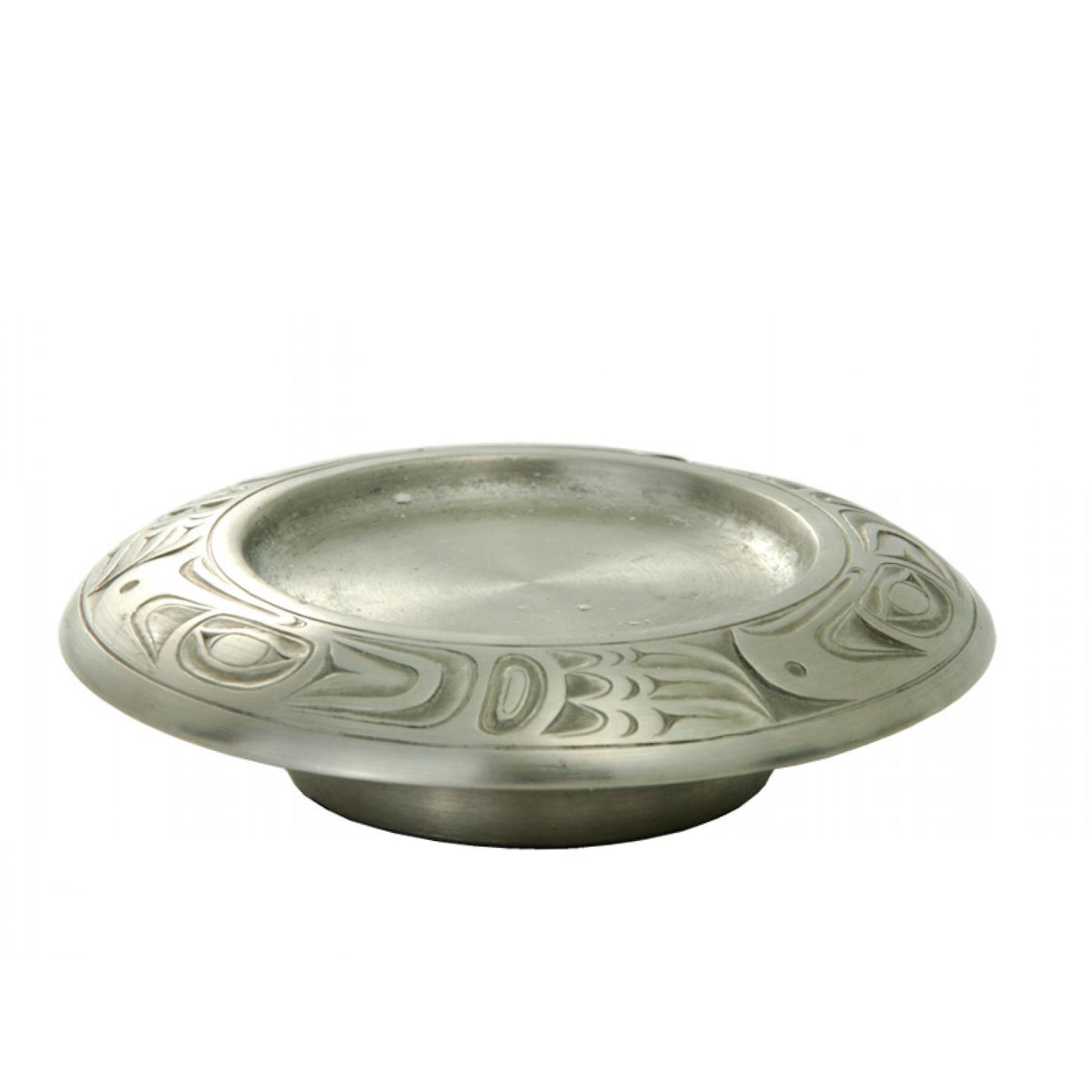 Indigenous Pillar Pewter Candle Holder