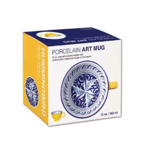 Porcelain Art Mug - Butterfly and Wild Rose