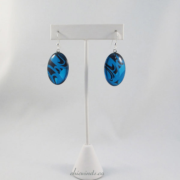 Corrine Hunt Silk Inspiration Oval Earrings (Turquoise)