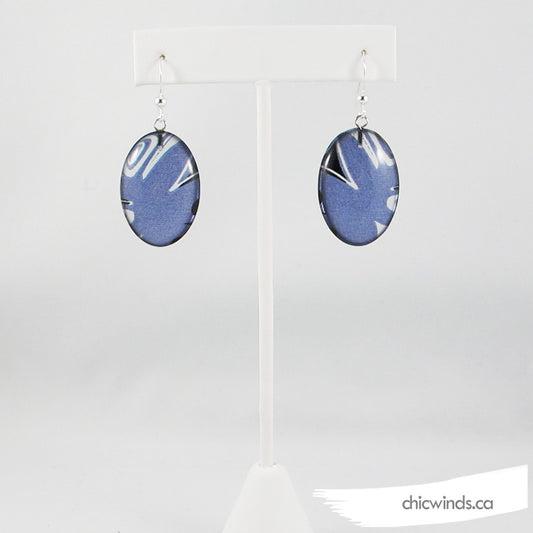 Corrine Hunt Silk Inspiration Oval Earrings Blue