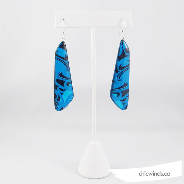 Corrine Hunt Silk Trapezoid Earrings - Eagle, Turquoise